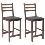 vidaXL Chaises de salle à manger 2 pc Bois de Caoutchouc Massif