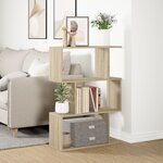 vidaXL Étagère séparatrice de pièce 3 niveaux chêne sonoma 70x24x97 cm