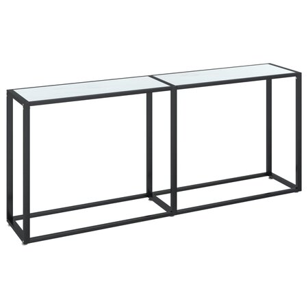 vidaXL Table console Marbre blanc 180x35x75 5 cm Verre trempé