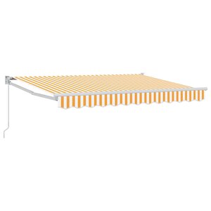 vidaXL Auvent rétractable Jaune et blanc 3 5 x 2 m