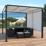 Pergola tissu polyester 3x3M - Noir et Blanc