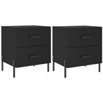 vidaXL Tables de chevet 2 Pièces noir 40x35x47 5 cm bois d’ingénierie