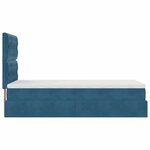vidaXL Cadre de lit ottoman avec matelas bleu foncé 90x200 cm velours
