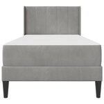 vidaXL Cadre de lit avec matelas Gris clair 100 x 200 cm Velours