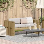 vidaXL Canapé de jardin 2 places 134x60x62 cm Bois de pin traité