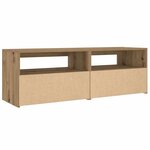 vidaXL Tables de chevet 2 Pièces avec LED chêne artisanal 60x35x40 cm