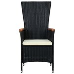 vidaXL Mobilier de salle à manger de jardin avec coussins 7 Pièces Noir