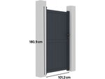 Portillon aluminium "Maurice" - 101.2 x 180.9 cm - Gris