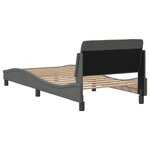 vidaXL Cadre de lit avec tête de lit Gris foncé 90x200 cm Tissu