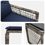 vidaXL Ensemble de meubles d'extérieur 5 Pièces Gris et marine