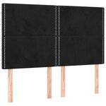 vidaXL Sommier à lattes de lit avec matelas Noir 140x200 cm Velours