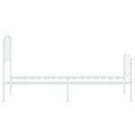 vidaXL Cadre de lit métal avec tête de lit/pied de lit blanc 75x190 cm