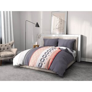 Parure de couette microfibre - 1 housse de couette 220 x 240 cm + 2 taies d'oreiller 63 x 63 cm - Bleu