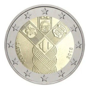 2 euros commémorative Lettonie 2018 - Indépendance.