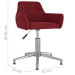 vidaXL Chaise pivotante de salle à manger Rouge bordeaux Velours