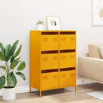 vidaXL Buffet haut jaune moutarde 68x39x101 5 cm acier