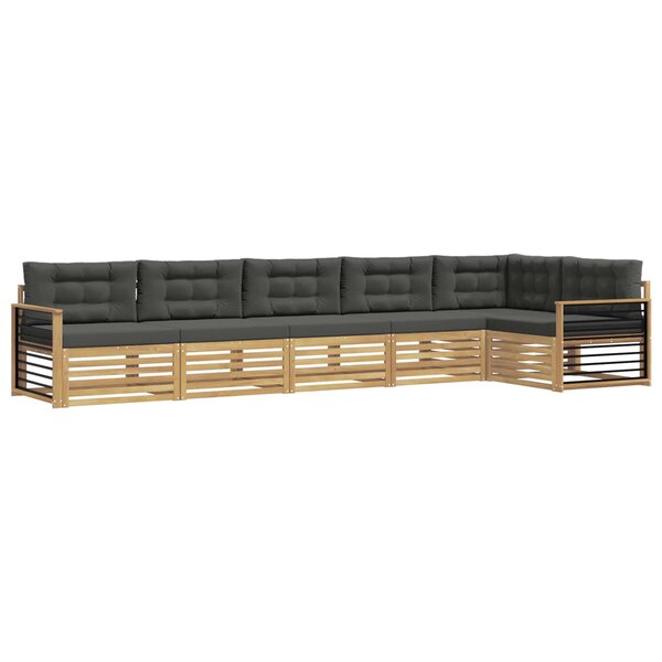 vidaXL Ensemble de canapés d'extérieur 6 Pièces Blanc et anthracite