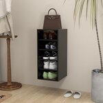 vidaXL Armoire à chaussures Noir 31 5x35x70 cm Aggloméré