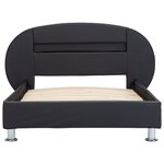 vidaXL Cadre de lit avec LED Noir Similicuir 90x200 cm