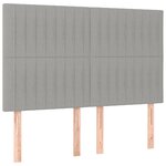 vidaXL Tête de lit Gris clair 144 x 5 x 118/128 cm Tissu