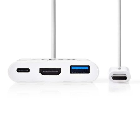 Adaptateur USB 3.0 Type C Nedis vers USB A, HDMI et USB C (Blanc)