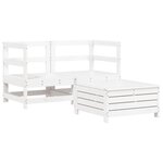 vidaXL Salon de jardin 3 Pièces blanc bois de pin massif