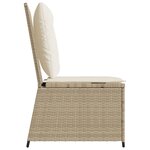vidaXL Canapé inclinable de jardin avec coussins beige résine tressée