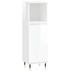 vidaXL Armoire de salle de bain blanc brillant 30x30x100 cm