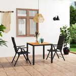 vidaXL Ensemble à manger de jardin 3 Pièces noir et marron