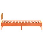 vidaXL Cadre de lit sans matelas cire marron 90x200 cm bois pin massif