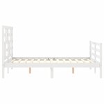 vidaXL Cadre de lit sans matelas blanc bois massif