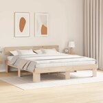 vidaXL Cadre de lit Marron 200 x 200 cm Bois massif en pin