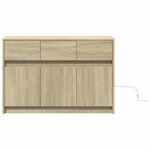 vidaXL Meuble TV avec LED chêne sonoma 91x34x61 cm bois d'ingénierie