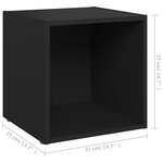 vidaXL Meubles TV 4 Pièces noir 37x35x37 cm bois d’ingénierie