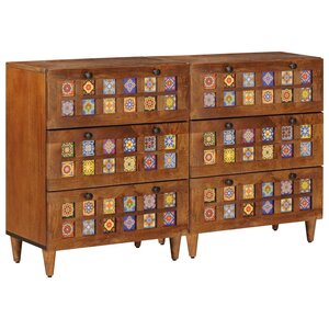 vidaXL Buffet 2 Pièces Noyer 60 x 33 x 75 cm Bois de mangue massif