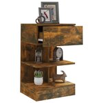vidaXL Table de chevet Chêne fumé 40x35x65 cm Bois d'ingénierie