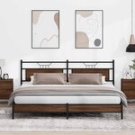 vidaXL Cadre de lit en métal sans matelas chêne marron 200x200 cm