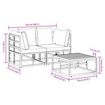 vidaXL Ensemble de canapé de jardin 3 Pièces Noir 70 x 70 x 32 cm