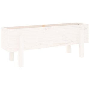 vidaXL Lit surélevé de jardin blanc 101x30x38 cm bois de pin massif