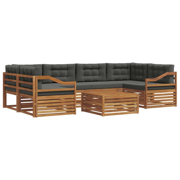vidaXL Ensemble de canapés d'extérieur 7 Pièces Naturel et Anthracite