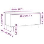 vidaXL Table basse Chêne sonoma 90x44 5x45 cm Bois d'ingénierie
