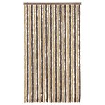 vidaXL Rideau anti-mouches marron foncé et beige 100x220 cm chenille