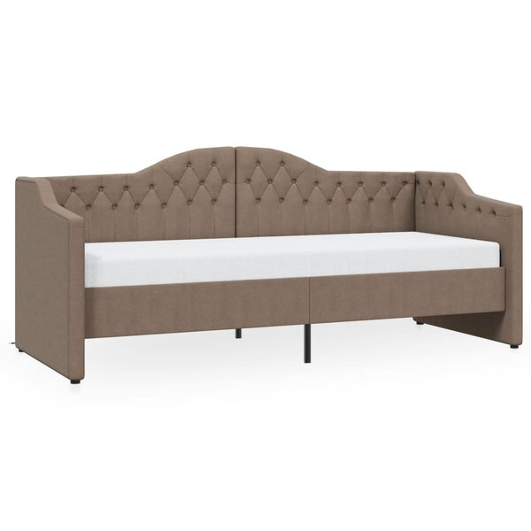 vidaXL Lit avec éclairage USB Taupe Tissu 90x200 cm