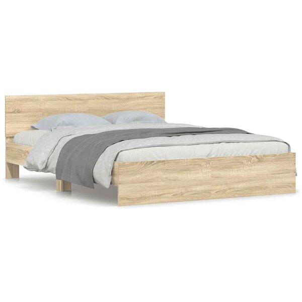 vidaXL Cadre de lit sans matelas chêne sonoma 150x200 cm