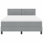 vidaXL Lit boxspring avec matelas Gris clair 160 x 200 cm tissu