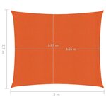 vidaXL Voile d'ombrage 160 g/m² Orange 2 5x3 m PEHD