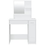 vidaXL Ensemble de coiffeuse Blanc brillant 86 5x35x136 cm