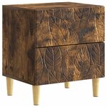 vidaXL Table de chevet Chêne fumé 43 x 34 5 x 48 cm Bois d'ingénierie