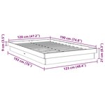 vidaXL Cadre de lit sans matelas 120x190 cm bois massif de chêne
