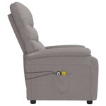 vidaXL Fauteuil électrique de massage Taupe Tissu